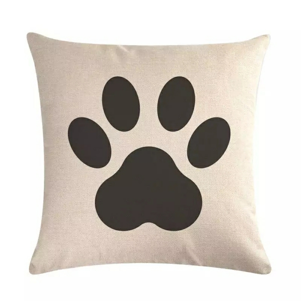 Dog Paw Print Pillow Cover